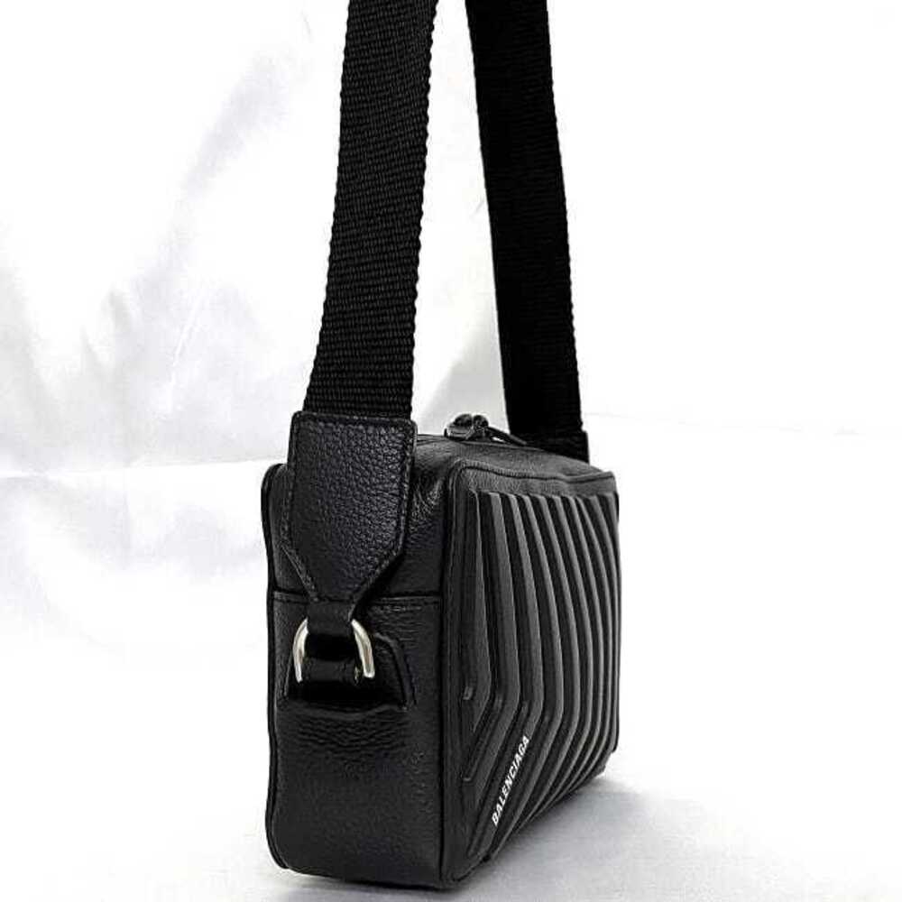 Balenciaga Shoulder Bag Camera Black Leather Crossbody Logo Glossy - Picture 2 of 10